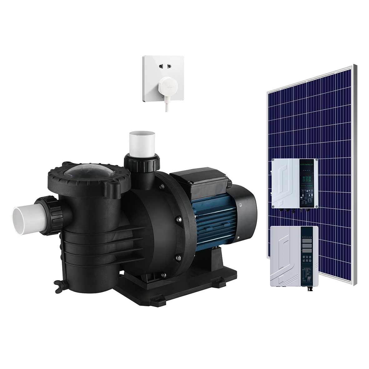 Pompe à piscine solaire hybride AC DC