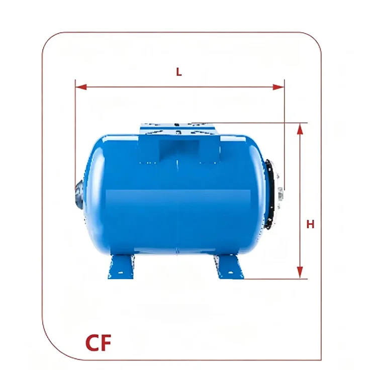 Réservoirs d'expansion à membrane remplaçables horizontaux série CF (acier au carbone) — 19 L à 100 L